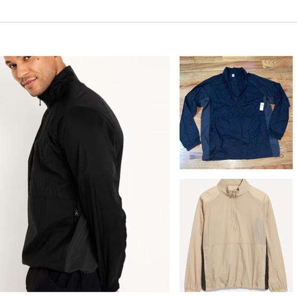 NEW Black  Lightweight Pull Over Quarter Zip Jacket Windbreaker light Ta… - Picture 1 of 17